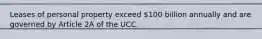 Leases of personal property exceed 100 billion annually and are governed by Article 2A of the UCC.