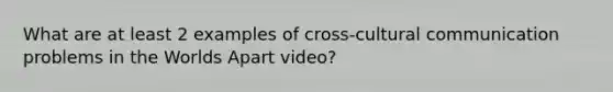 What are at least 2 examples of cross-cultural communication problems in the Worlds Apart video?