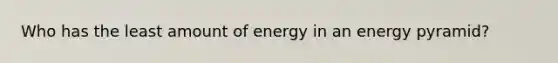 Who has the least amount of energy in an energy pyramid?