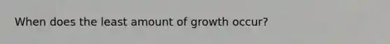 When does the least amount of growth occur?