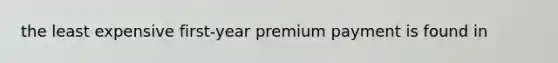 the least expensive first-year premium payment is found in