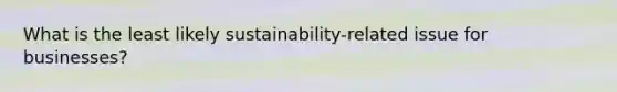 What is the least likely sustainability-related issue for businesses?