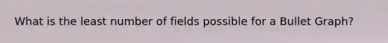 What is the least number of fields possible for a Bullet Graph?