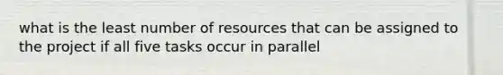 what is the least number of resources that can be assigned to the project if all five tasks occur in parallel