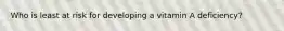 Who is least at risk for developing a vitamin A deficiency?