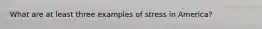 What are at least three examples of stress in America?