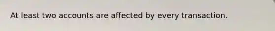 At least two accounts are affected by every transaction.