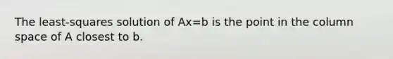 The least-squares solution of Ax=b is the point in the column space of A closest to b.