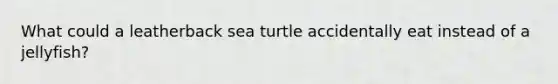 What could a leatherback sea turtle accidentally eat instead of a jellyfish?