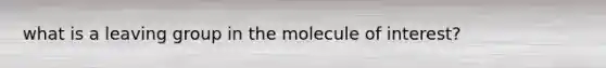 what is a <a href='https://www.questionai.com/knowledge/kBnvYg5xQm-leaving-group' class='anchor-knowledge'>leaving group</a> in the molecule of interest?