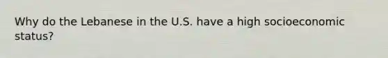 Why do the Lebanese in the U.S. have a high socioeconomic status?