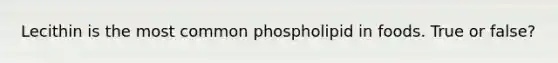 Lecithin is the most common phospholipid in foods. True or false?