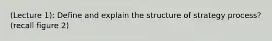 (Lecture 1): Define and explain the structure of strategy process? (recall figure 2)