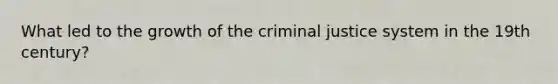 What led to the growth of the criminal justice system in the 19th century?