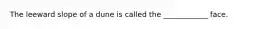 The leeward slope of a dune is called the ____________ face.
