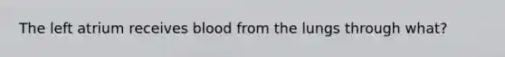 The left atrium receives blood from the lungs through what?