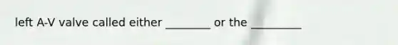 left A-V valve called either ________ or the _________