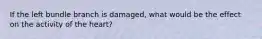 If the left bundle branch is damaged, what would be the effect on the activity of the heart?