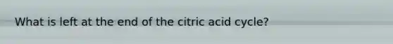 What is left at the end of the citric acid cycle?