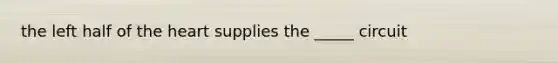 the left half of the heart supplies the _____ circuit