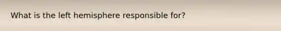 What is the left hemisphere responsible for?