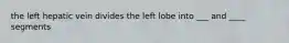 the left hepatic vein divides the left lobe into ___ and ____ segments