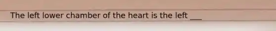 The left lower chamber of the heart is the left ___