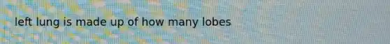 left lung is made up of how many lobes