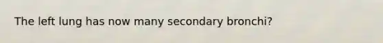 The left lung has now many secondary bronchi?