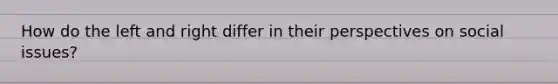 How do the left and right differ in their perspectives on social issues?