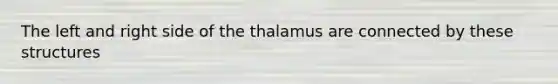 The left and right side of the thalamus are connected by these structures