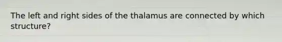 The left and right sides of the thalamus are connected by which structure?