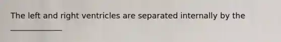 The left and right ventricles are separated internally by the _____________