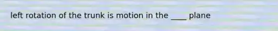 left rotation of the trunk is motion in the ____ plane