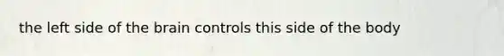the left side of the brain controls this side of the body