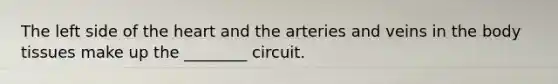 The left side of the heart and the arteries and veins in the body tissues make up the ________ circuit.