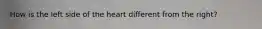 How is the left side of the heart different from the right?