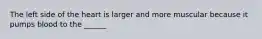 The left side of the heart is larger and more muscular because it pumps blood to the ______