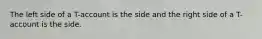 The left side of a T-account is the side and the right side of a T-account is the side.