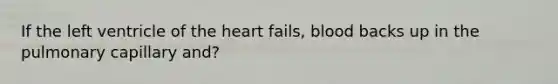 If the left ventricle of the heart fails, blood backs up in the pulmonary capillary and?