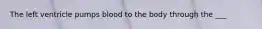 The left ventricle pumps blood to the body through the ___