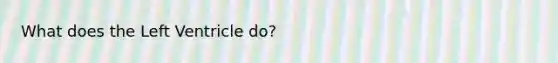 What does the Left Ventricle do?