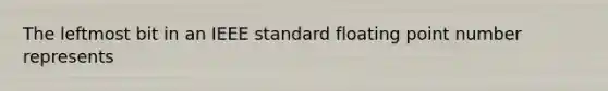 The leftmost bit in an IEEE standard floating point number represents