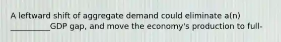 A leftward shift of aggregate demand could eliminate a(n) __________GDP gap, and move the economy's production to full-