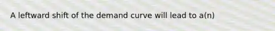 A leftward shift of the demand curve will lead to a(n)