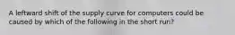 A leftward shift of the supply curve for computers could be caused by which of the following in the short run?