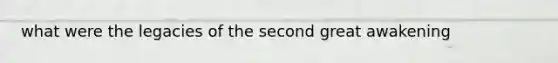 what were the legacies of the second great awakening