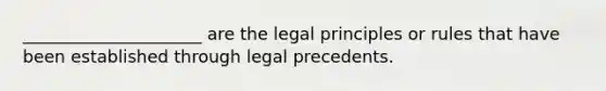 _____________________ are the legal principles or rules that have been established through legal precedents.