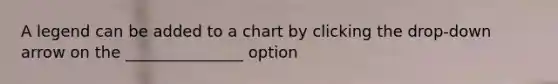 A legend can be added to a chart by clicking the drop-down arrow on the _______________ option