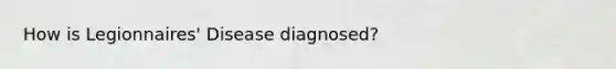 How is Legionnaires' Disease diagnosed?